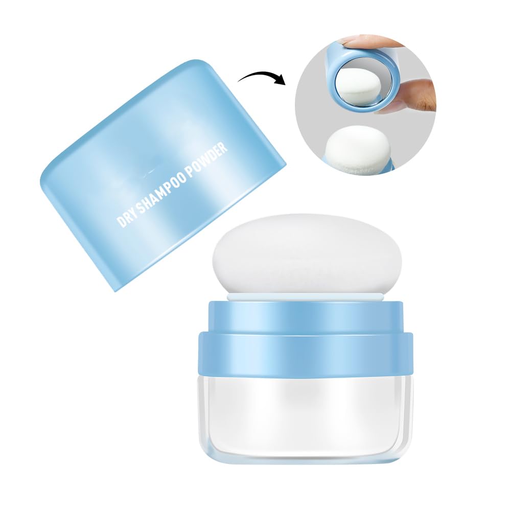 Dry Shampoo Powder, Dry Shampoo Volume Powder, Hair Powder for Women and Men, Travel Size Dry Shampoo with Sponge Brush and Mirror