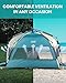 OutdoorMaster Beach Tent Sun Shelter for 3-4 Person, Pop Up Beach Tent Easy Setup with Sandbags, Portable Sun Shade Canopy with Carrying Bag for Beach & Outdoor, UPF50+ UV Protection - Cancun Seashore