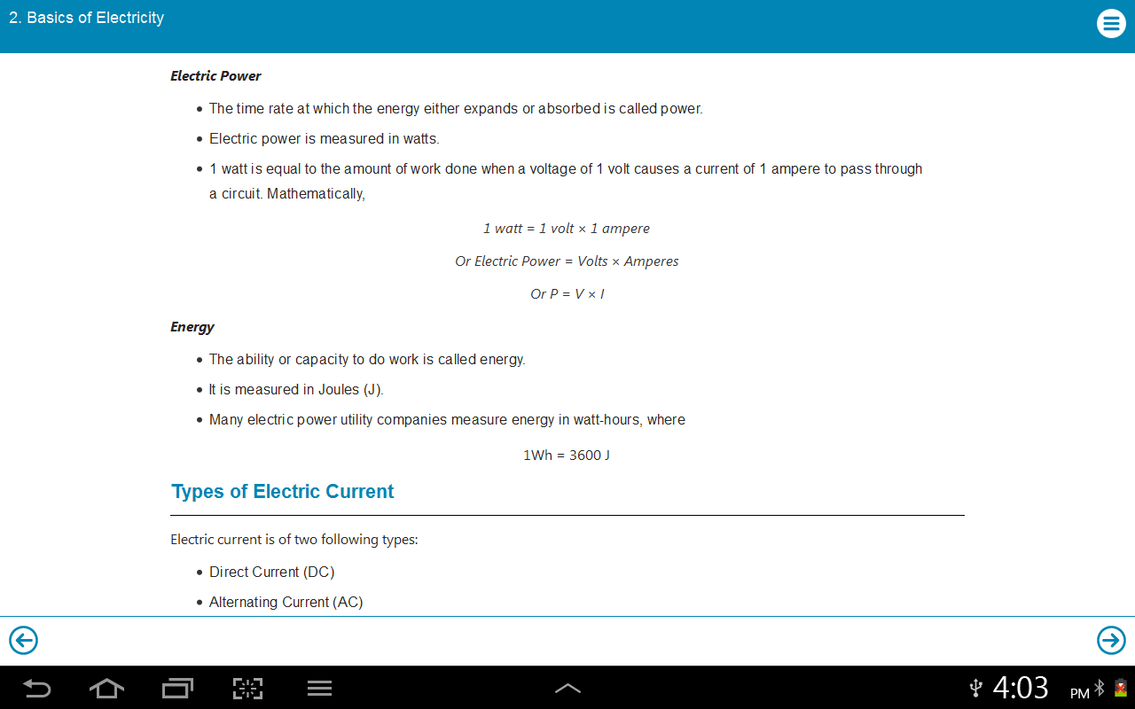 Electrical for Android