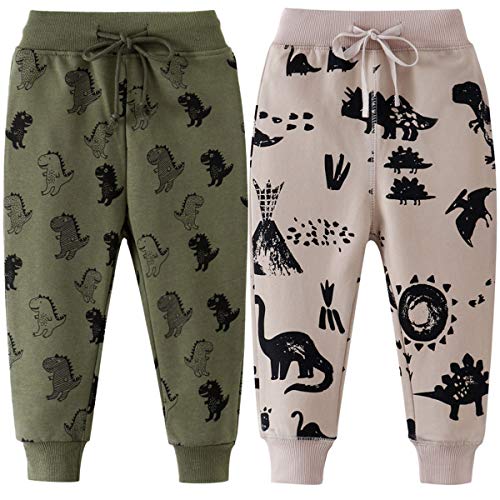 FAIRYRAIN 2er Pack Kinder Junge Sweathose Kids Karikatur Drucken Sporthose Jogger Pants Hose Babyhose Jogginghose 2T Cover