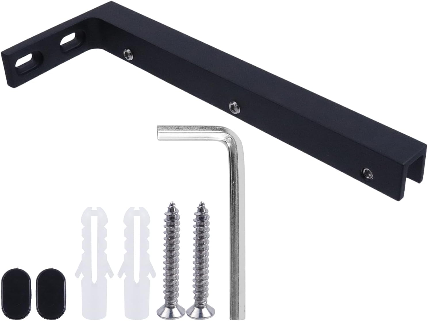 LC LICTOP Fixed Glass Clamp Bracket Heavy Duty 304 Stainless Steel, L-Shape Support Bar for Frameless Shower Doors 0.31"-0.41" Thick Panels, Wall Stabilizer Mounting Brace (Glass on Left)