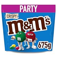 M&M’s Crispy, Schokolinsen, Milchschokolade mit Knusperkern, Großpackung Schokolade für Partys, Schokoladen-Geschenk, 1 x 675g