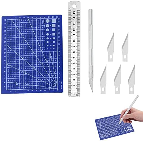 Tapis De Découpe Auto-Cicatrisant A4 Avec Kit Outils - Cutter Rotatif, Règle Et Lames Pour Bricolage Et Patchwork
