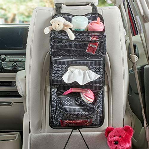High Road TissuePockets Backseat Organizer with Tissue Compartment and Cup Holder Bin (Baja)