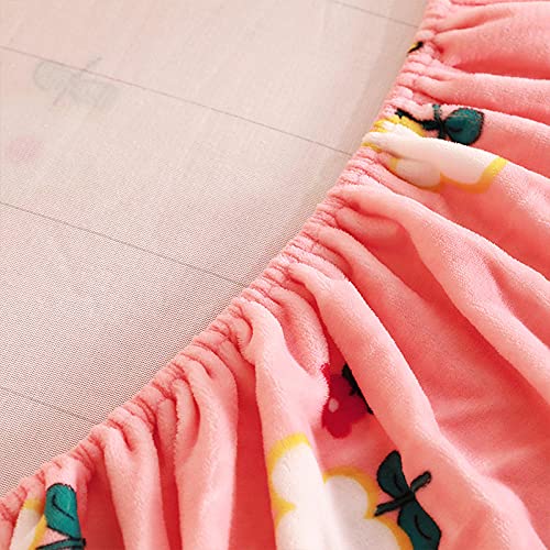 Ultra-Soft Fitted Bed Sheet, Breathable, Easy To Wash,Warm Crystal Velvet Fitted Sheets, Non-Slip Mat For Bedroom Apartment Hotel Mattress Protector-Red_180X200Cm #TOP3