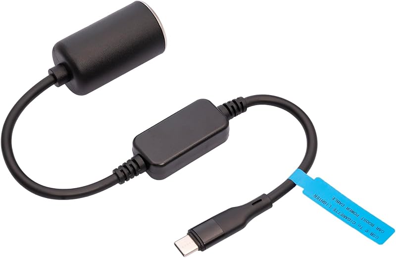 Cabo conversor USB-C macho para tomada de acendedor automotivo 12 V HUALEU, 18 W – 1 unidade