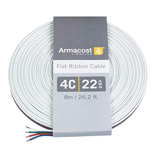 Armacost Lighting 22AWG 4C 24ft (8m) Ribbon Flat Copper Cable 770224 by Armacost Lighting - Used condition - US$17.05