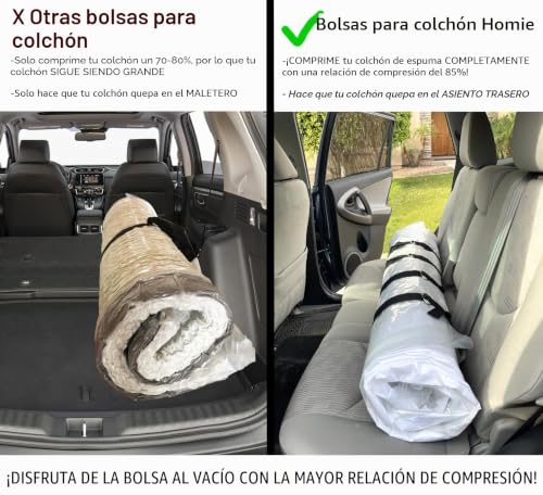 Bolsa de vacío para colchón de espuma viscoelástica y almacenamiento 4