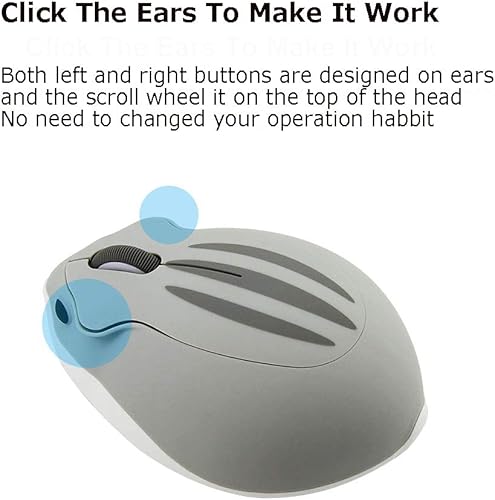 Miniatura 7 de Ratón inalámbrico de 2.4 GHz, con forma de hámster, menos ruido, portátil, óptico, 1200 DPI, USB, ratón inalámbrico para PC, laptop, laptop,