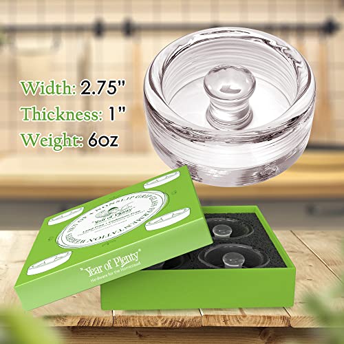 Year Of Plenty Fermentation Weights | Nonslip Grip Handle | 12-Pack For Fermenting Sauerkraut, Pickles, Kimchi In Wide Mouth Mason Jars - Lead/Cadmium Free #TOP4