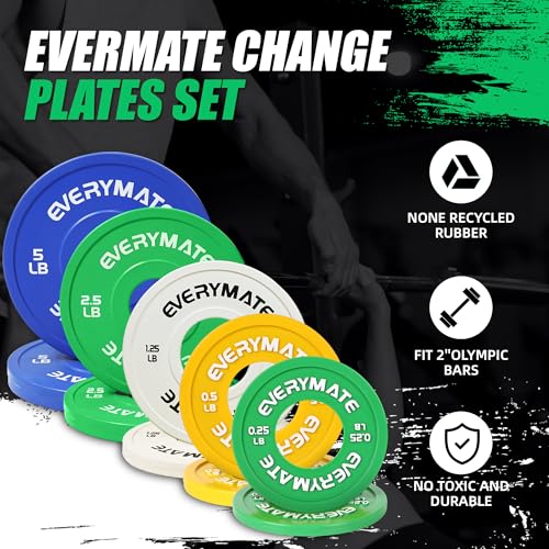 EVERYMATE Change Weight Plates Set 0.25LB,0.5LB1.25LB, 2.5LB, 5LB, Fractional Bumper Plate for Cross Training and Olympic Weightlifting by EVERYMATE - Image 3