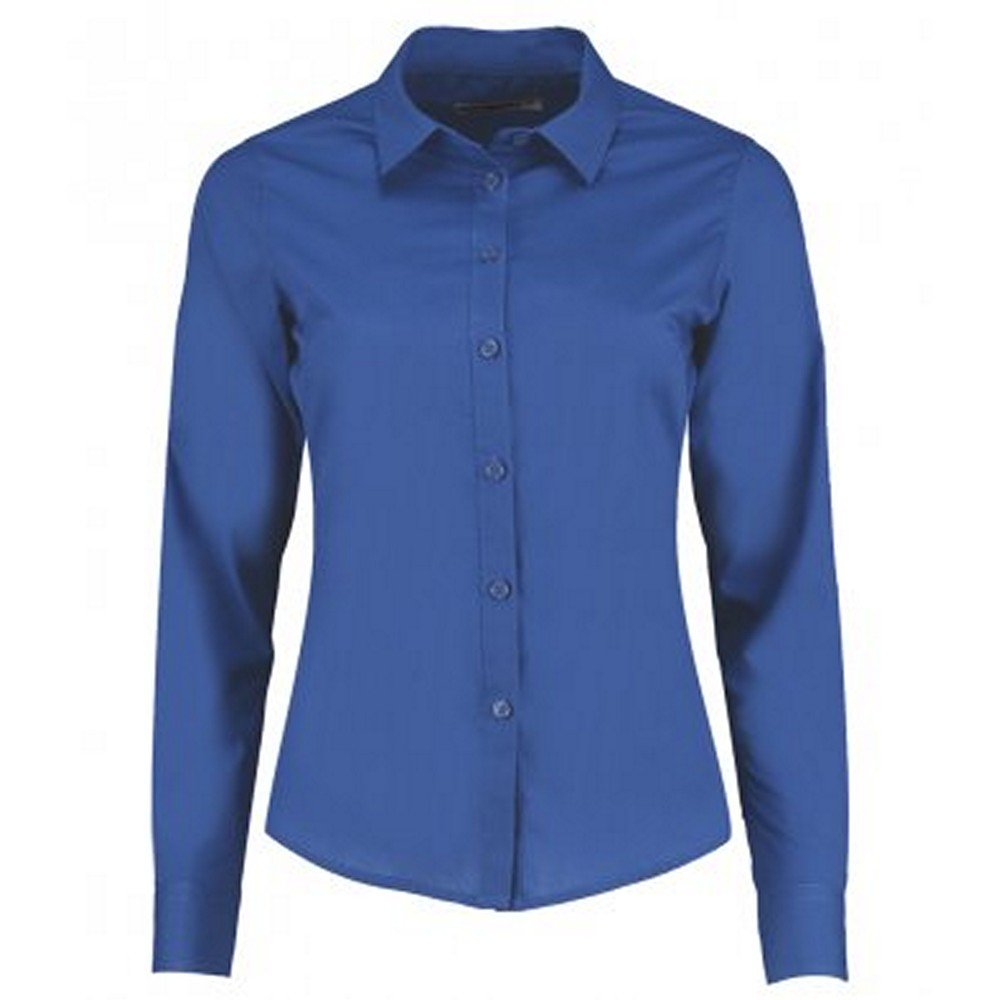 Kustom Kit Womens/Ladies Long Sleeve Tailored Poplin Shirt (16) (Royal)