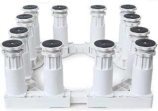 Lave-linge Stand 4/8/12 Pieds forts Réfrigérateur Table à réfrigérateur Heavy Double Couche Double couche Tuyau d'acier Réfrigérateur Base de rouleau de séchoir à réglage multi-fonctionnel 18.5-21.5cm