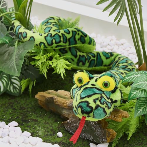 Serpent à sonnettes en peluche géant 250cm doudou cobra vert - 6