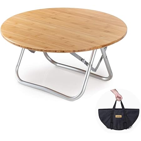 Amazon Naturehike 正規品 アウトドアテーブル 丸型 直径60cm ローテーブル 耐荷重30kg 折りたたみ ローテーブル 竹製 キャンプ バーベキュー q ピクニック コンパクト テーブル 専用収納袋付 Tentock テーブル