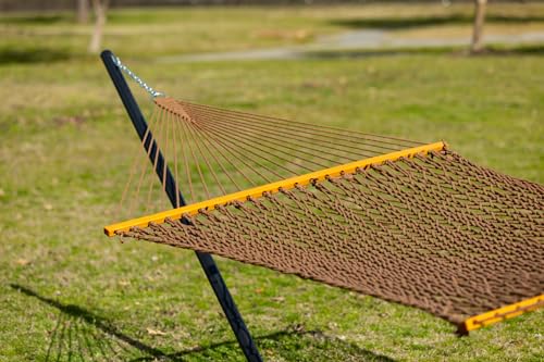 Original Pawleys Island Large Antique Brown DuraCord Rope Hammock – 13 ft. x 55 in., 2-Person, 450 lb Capacity, Oak Spreader Bar, Zinc-Plated Hardware, Handcrafted in the USA by Original Pawleys Island - Image 6