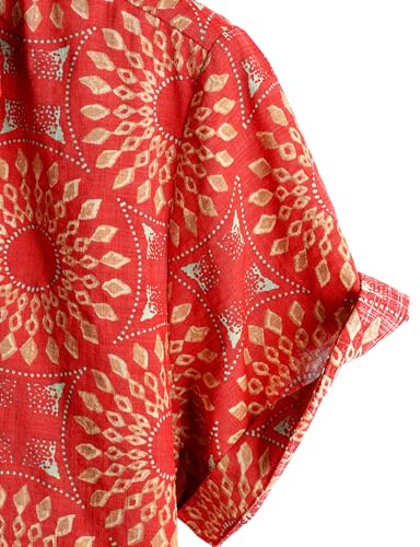 Image of VATPAVE Mens Casual Hawaiian Floral Shirts Short Sleeve Button Down Tropical Shirts Beach Summer Shirts