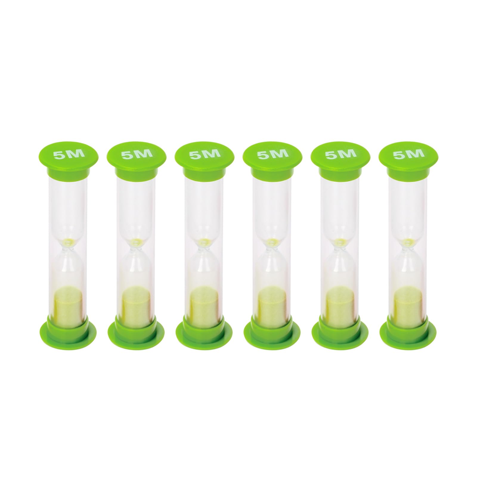 I-MART Pack of 6 Green 5 Minute Sand Timer, Mini Hourglass Sand Timers for Time Management, Games, Cooking, Classroom, Office, Study and Yoga
