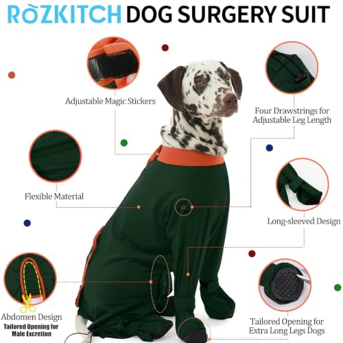 Image of Dog Footie Pajamas Surgical Onesie Anti Licking Bodysuit