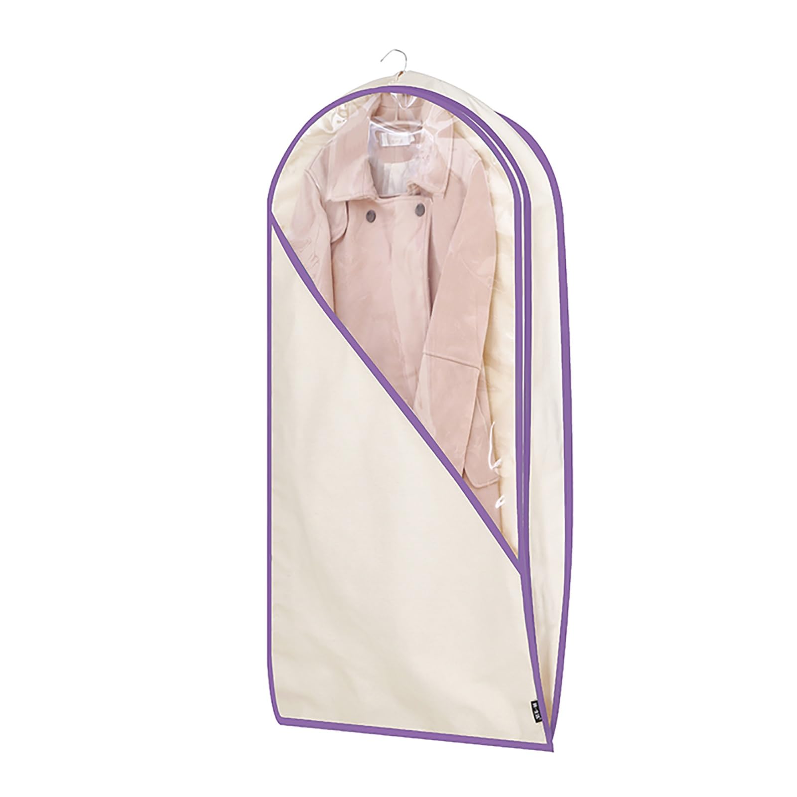 vfdaSWQQ Coat hanger cover, Three-dimensional Clothing Cover with Zipper, Suitable for Dresses, Suits, Jackets(Purple,60 * 10 * 110cm/24 * 4 * 43in)