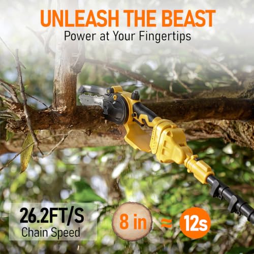 2 IN 1 Cordless Pole Saw Compatible with Dewalt 20V Battery(No Battery) by Funnywhale - Used condition - Image 5