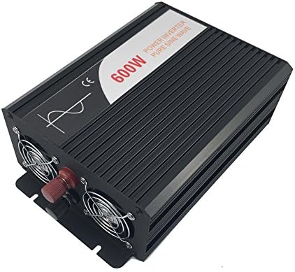 Xijia 600W (Peak 1200W) Pure Sine Wave Power Inverter DC 12V 24V 48V to AC 120V 60HZ Solar Converter for Home Use car (DC 48V to AC 120V)