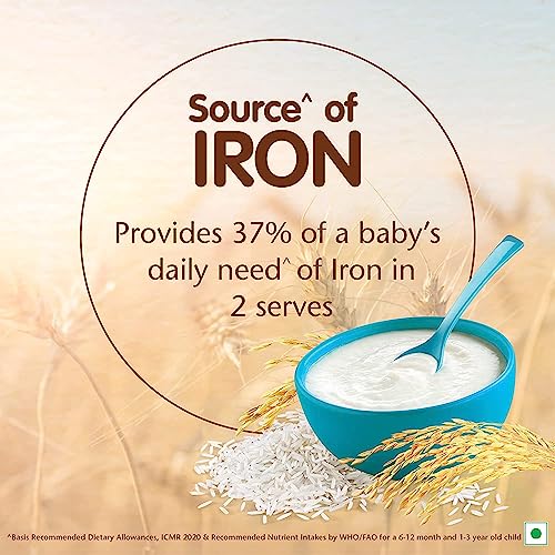 Image of CERELAC Nestle Baby Cereal with Milk, Rice,Stage 1, From 6 to 24 Months, Source of Iron & Protein, 300g (Pack of 2)