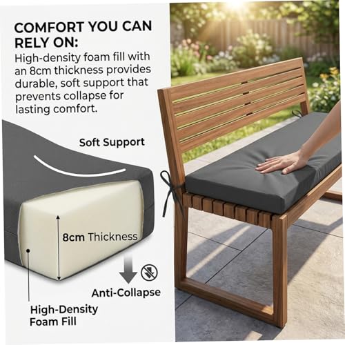 Coussin de banc d'extérieur 47 pouces imperméable pour meuble de patio - 5