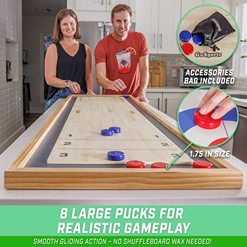Gosports 6 Ft Tabletop Shuffleboard And Curling 2 In 1 Game With 8 Pucks And Tote Bag #TOP3