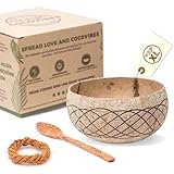 cocovibes hawaii - ciotola jumbo in 100% vera noce di cocco per buddha, insalata, acai e poke bowls, adatta anche per frullati, ciotola rotonda in noce di cocco, diametro 13 - 15 cm