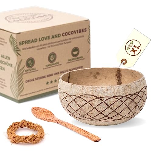 cocovibes Kokosnuss Bowl – Müslischale, Smoothie Kokosnuss Schale...