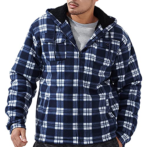 Image of Gary Com Heavyweight Sherpa Hoodies for Men, Thick Fleece Lined Full Zip Up Winter Warm Sweatshirts Work Jackets