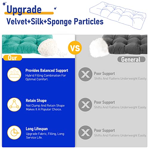 Rofielty Bench Cushion 36 Inches. Non-Slip Tufted Cushion For Indoor/Outdoor Use, Comfortable Window Cushion, Soft Piano Bench Cushion.multi-Scene Use Of Cushions. (36X14X3, Emerald Green) #TOP5