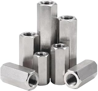 304 SS Left Right Thread Hex Coupling Nut M3-M16 Long Connector | 1/2/3PCS Optional Dual Thread Hex Long Nut for Daily DIY And Ordinary Component(M4x100xS6-2pcs)