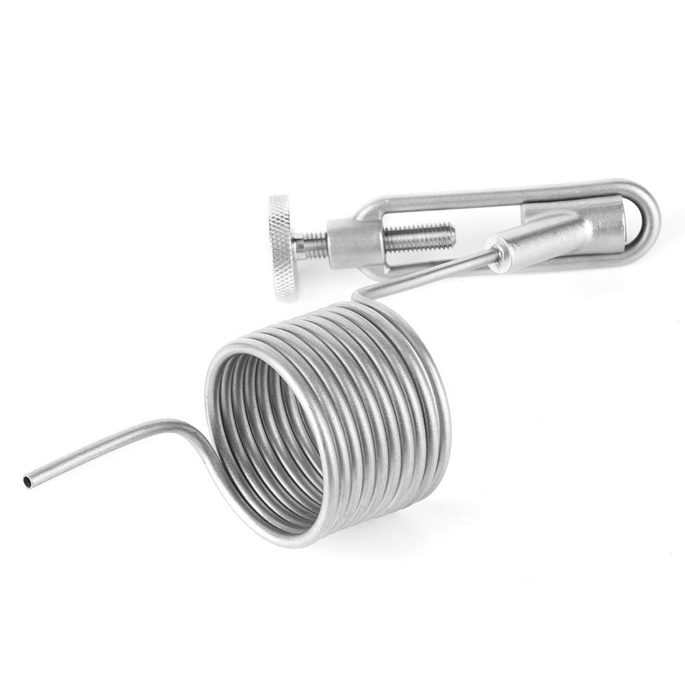 304 Stainless Steel Sampling Coil Defoamer,Silver Beer Brewing Sampling Valve Coil Defrother Homebrew Fermenter Accessory Practical Beer Brewing Equipment