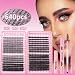 XTKDAIUI DIY Fairy Lash Clusters Kit,Premade eyelash clusters 640 PCS,Waterproof D 9-16 MIX hybrid lash clusters Thick 30D+40D+50D Natural Eyelash Extension for Beginners Diy jms 011+glue suit