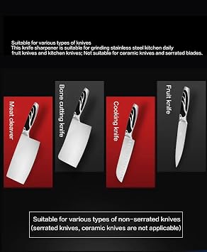 Newest Advanced Smart Sharp Knife Sharpener - Professional 4 Stage Ergonomic Manual Sharpener for Sharpening Kitchen Knives-Adjustable Sharpening Angle, Non-Slip Base and Ergonomic Handle.