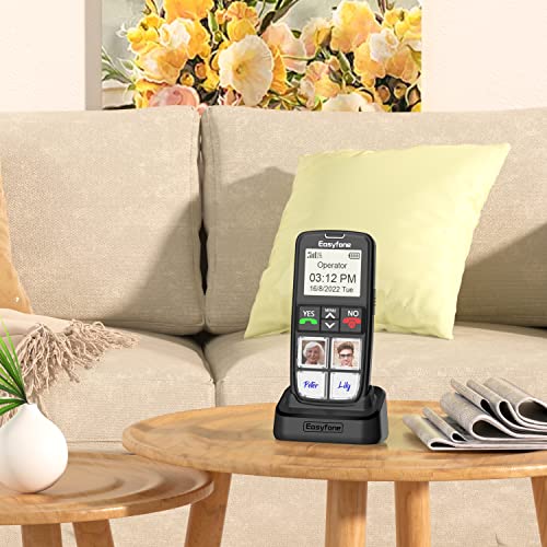Easyfone T6 4G Easiest-To-Use Cell Phone | Unlocked For T-Mobile, Metro, Tello, Speedtalk, And Redpocket(At&T) | Four Large Direct Dial Picture Buttons | Sos Button | Convenient Charging Dock #TOP4