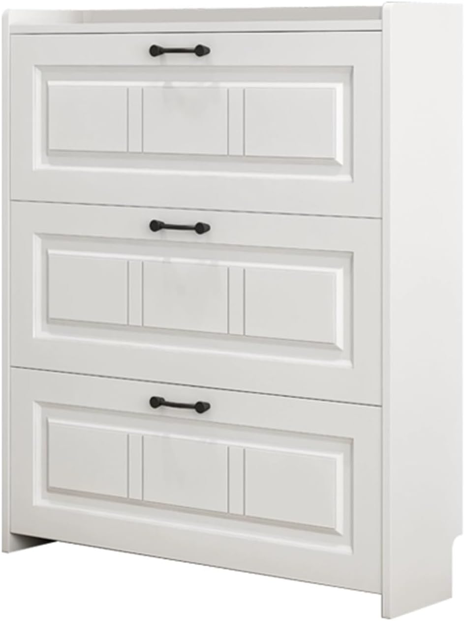 Shoe Cabinet with 3 Flip Drawers, Shoe Cabinet Storage for Entryway, Vertical Shoe Rack, Space Saving Shoe Organizer, for Entryway, Foyer,Hallway(107x70x24cm/42.1x27.6x9.4in)