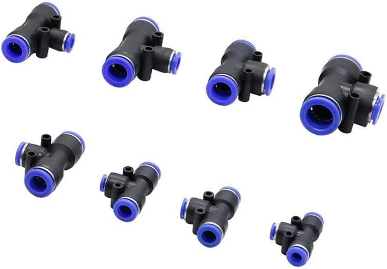 Hose Connector 40pcs T Shaped 4/6/8/10/12/16mm Port Interface 3 Way Quick Access Push-in Water Pipe Connector Garden Misting Irrigation Joints