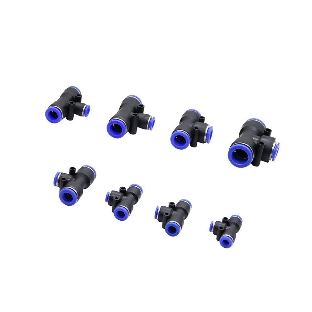 Accesorios para tuberías de riego, Accesorios de riego por Goteo 40 Piezas en Forma T 3 vías 4-16 mm Conector nebulización jardín latón a presión