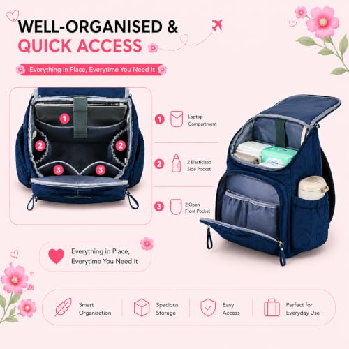 Image of Baby Diaper Bag | Diaper Bag for Mothers For Travel | Baby Bags For Mothers Carry | Baby Diaper Bag For Mother For Travelling |Quilted Lugguage Nappy Handbags