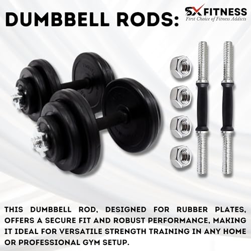 Image of 40Kg (5Kg x 4 + 3Kg x 4 + 2Kg x 4) Rubber Plates Combo with 3ft Curl Rod, Dumbbell Rod, Skipping Rope, Hand Gripper & Gloves - Complete Workout Set!