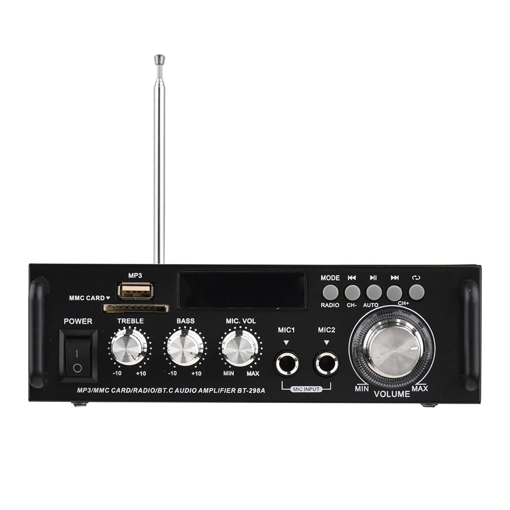 BT-298A Mini Amplificador de Potencia de Audio 2CH 300W + 300W para el Hogar del AutomóVil Receptor de Audio Digital Bluetooth AMP Radio FM Enchufe de la UE