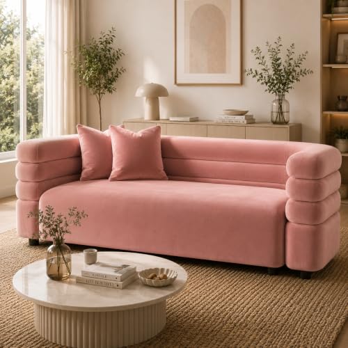 Image of Modern Designer Furniture Collection | Premium Upholstered Lounge Seating with Sculptural Contemporary Design | High-Density Foam Cushions & Solid Wood Frame | Minimalist Home & Living (Rose Gold)