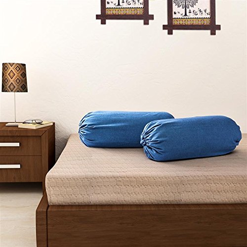 Buy SOUMYA Plain Cotton Bolster Cover, 2 pc Bolster Cover Online at Low