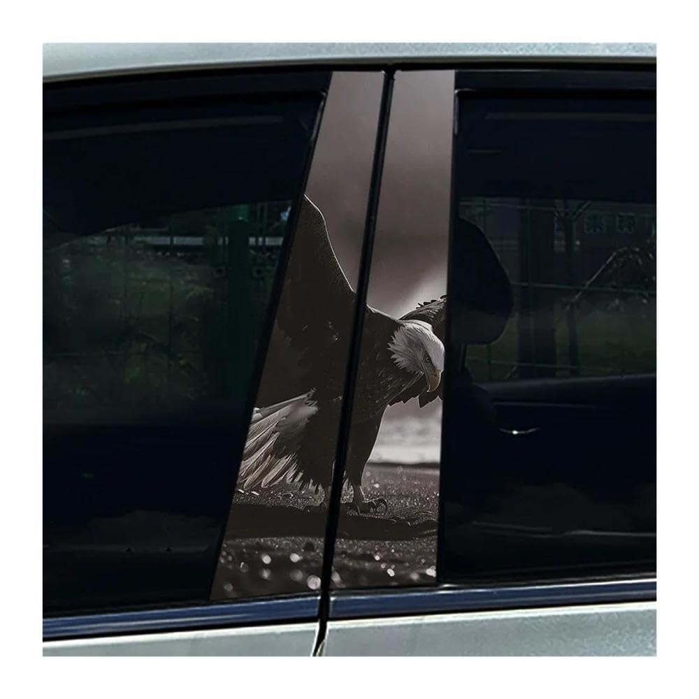 Body Parts 2PCS Soaring Bald Eagle Car B-Pillar Stickers Car Center Column Waterproof Decals(F)