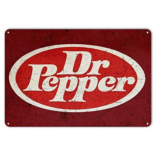 Saraheve Metal Tin Sign Dr Pepper Soda Pop Store Advertising Vintage Style Retro Wall Decor Bar 8 x 12 inches Gift Plaque