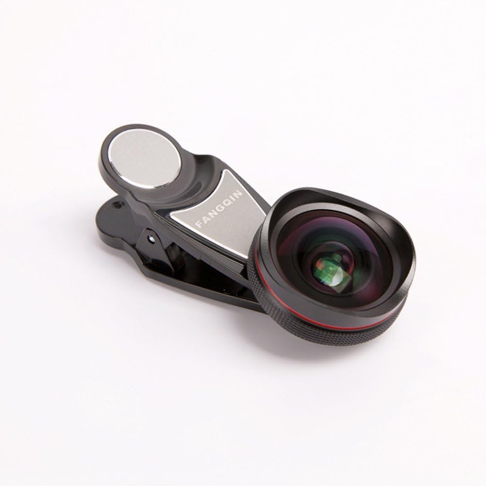 Phone Camera Lens Kit, Combo 2 in 1 Lenses 16mm 4K HD Wide Angle Lens 15X HD Macro Lens with Aluminum-Magnesium Alloy Clip Cell Phone Lens for iPhone 8, 7, 6s& Samsung & Smartphones(Black)