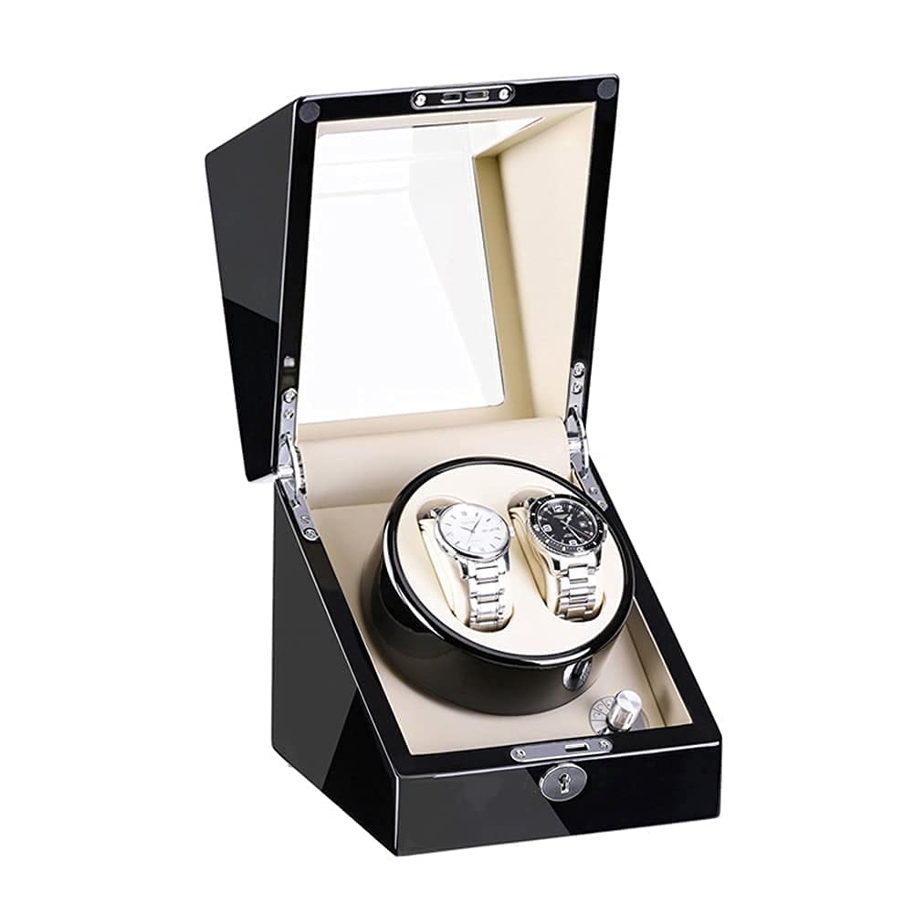 QUSYZD Watch Winder Automatic Watch Winder Box Case with Quiet Motor 5 Rotation Modes for Most Wrist Watches Battery Powered Or AC Adapter Watch Winder,A-A